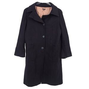 Jil Sander Navy Oversized Coat 34 US 2 Womens Wool Cashmere Blend Longline Italy